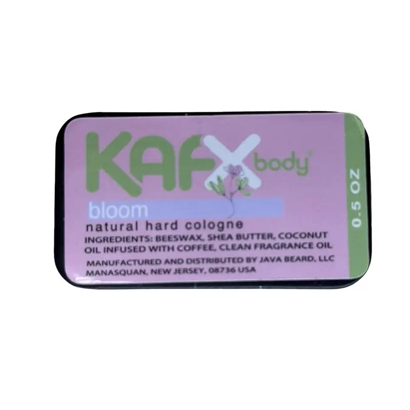 KAFX Body Bloom Natural Hard Cologne Unisex Perfume with Beeswax & Shea Butter Alcohol Free 0.5 oz Tin Long Lasting Fragrance Solid Form