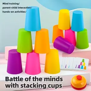Color Matching Stacking Cup Game, Fast-Paced Competitive Toy, Fun Family & Party Game for Kids and Adults