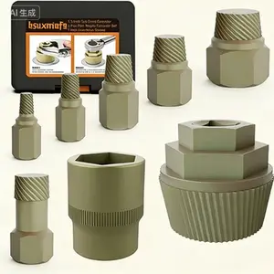 Professional Pipe and Drain Removal Tool Kit, 8-Piece Heavy-Duty Extractor Set for Broken Rusted Nipples, Includes 1.5 Inch Tub Stopper Remover and Durable Storage Case, Reusable Plumbing Tools for Stubborn Pipe Extraction