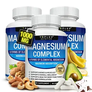 3x Toplux Magnesium Complex 8 Essential Magnesium Supplement 1000mg for Maximum Absorption & Healthcare Benefits - Vitamin
