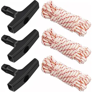 3 Pack, 10 ft x 9/64" (3.5mm) Pull Cord Rope with Handle,  Starter Rope with High Tensile Strength, Universal Pull Cord Replacement for Lawn Mower, Generator, , and Small Engine