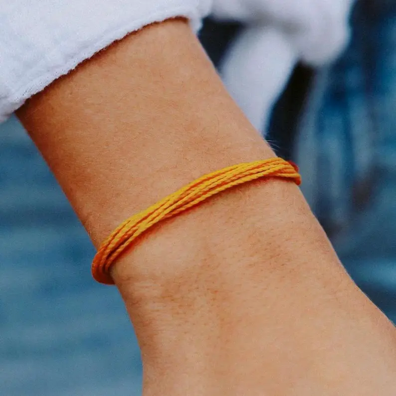 Handmade Friendship Bracelet with Adjustable Slipknot (Non braided)
