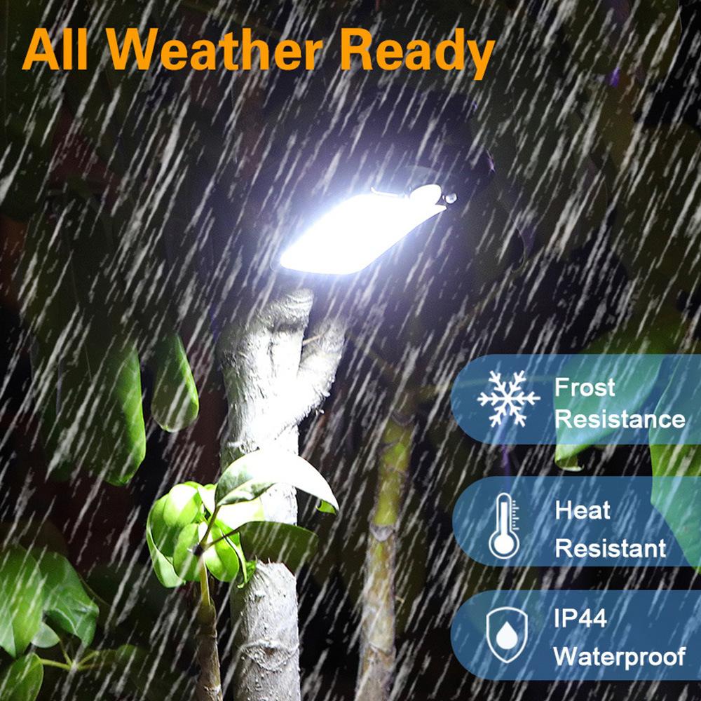 Solar Motion Sensor Light Outdoor Waterproof, USB and Remote Control, 2-Pack Portable Solar Outdoor Lights, Suitable for Gutters, Fences, Garage, Camping