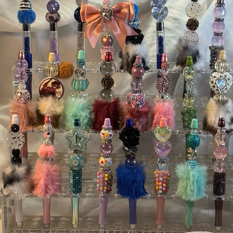 Beaded Specialty Pen - Office Stationery Writing Tool with Colorful Beads, Multiple Colors, Decorative Elements for Creative Writers