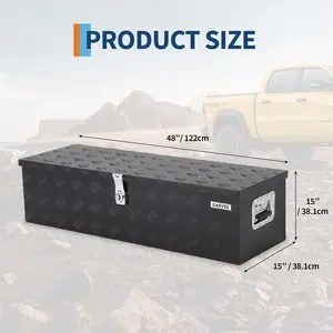 30/39/48-Inch Aluminum Truck Bed Tool Box - Heavy Duty Diamond Plate Storage Chest for Pickups, RVs & Trailers with Lock & Side Handles