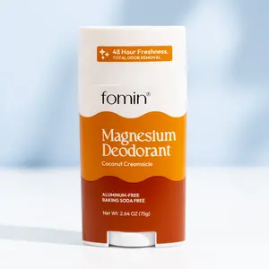 Fomin Magnesium Deodorant for Women & Men - 1 Pack – Aluminum Free & Baking Soda Free Natural Deodorant with 48 Hour Odor Protection – Gentle Formula for Sensitive Skin - 2.64 oz