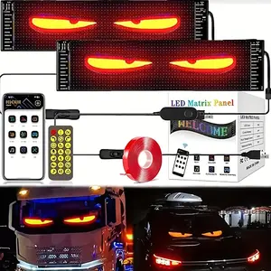 Car Devil Eye Light Color Eye Light Smart LED Screen for Car Window Soft Screen DIY Text Pattern Film Screen with App Control Large Programmable Flexible LED Screen