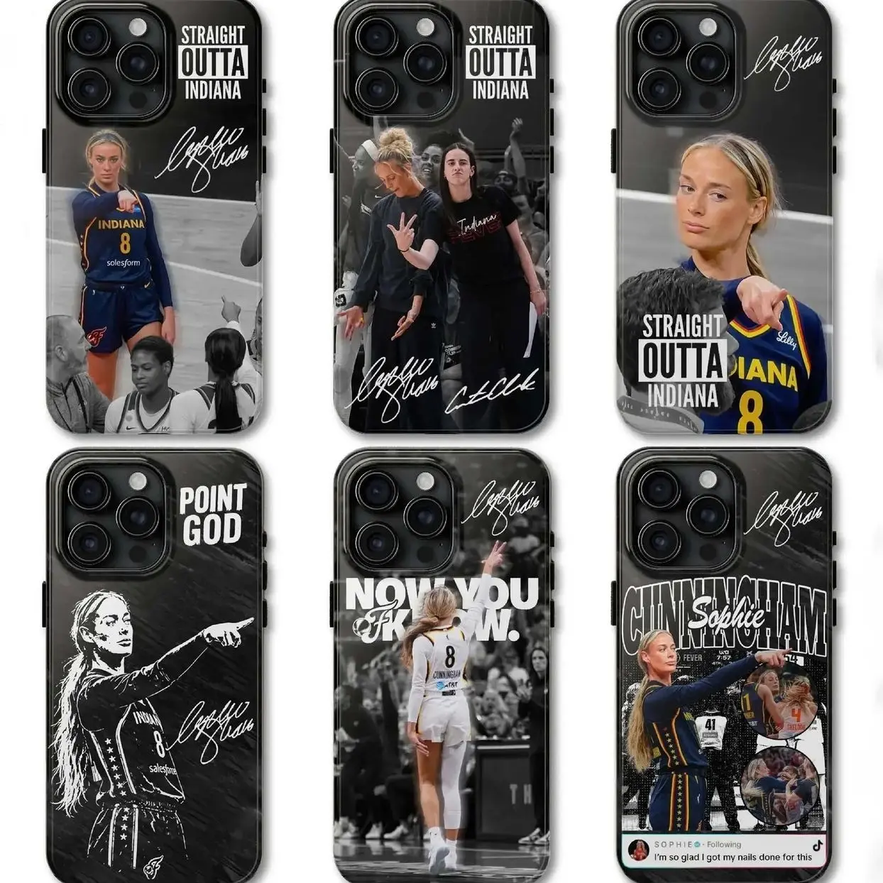 Sophie Cunningham & Cai.tlin Clark Basketball Phone Case, Compatible with iPhone X, 11, 12, 13, 14, 15, 16, 17 & more