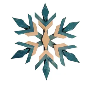 Handcrafted Wooden Snowflake Ornament Details & Natural Wood Finish for Holiday Decor Cozy Elegance Rustic Touch