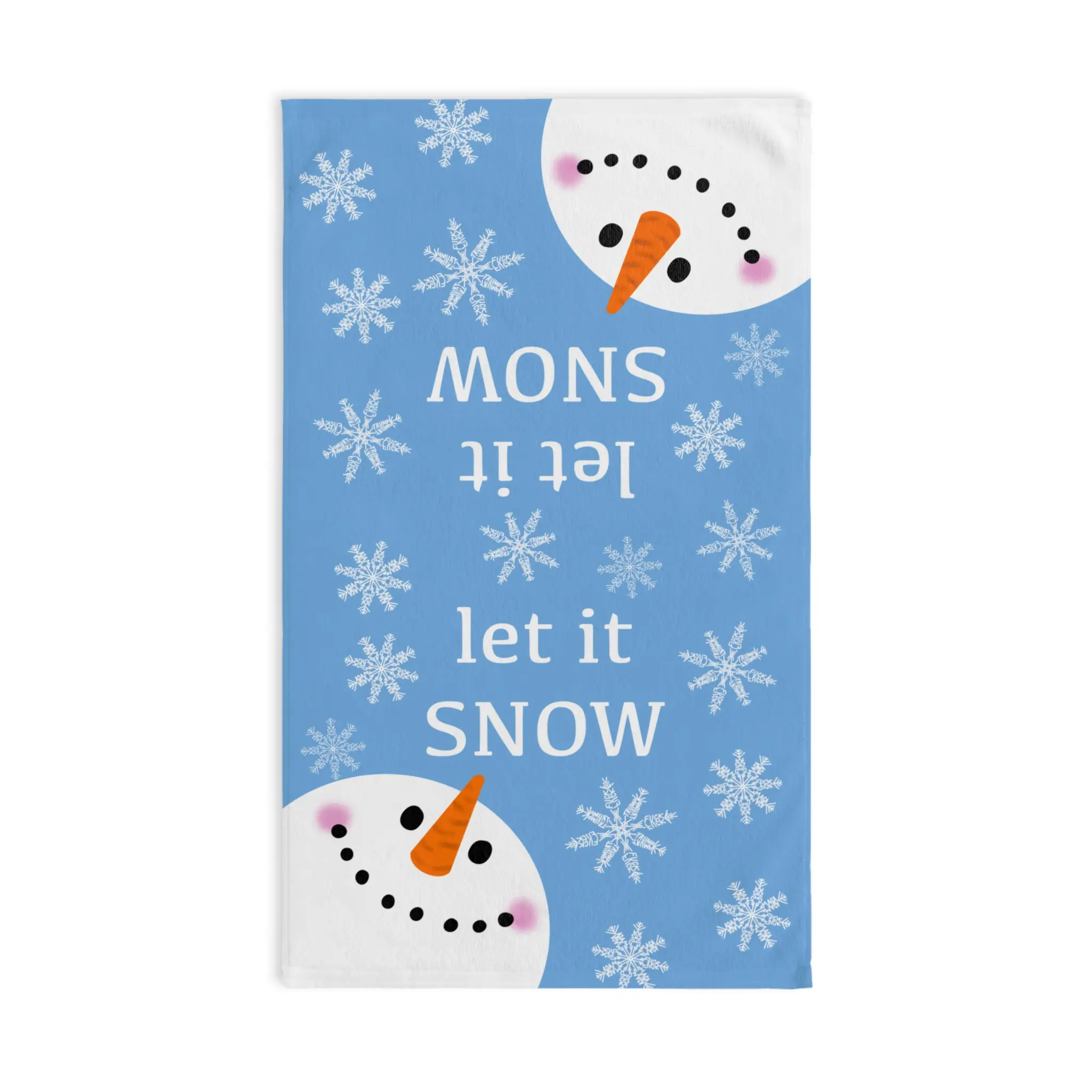 Slightly Subtle Winter Snowman Hand Towel, Hidden Message Snowflake FDT Let It Snow Kitchen Towel, Holiday Decor, Cute Gift, Winter Home