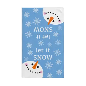 Slightly Subtle Winter Snowman Hand Towel, Hidden Message Snowflake FDT Let It Snow Kitchen Towel, Holiday Decor, Cute Gift, Winter Home