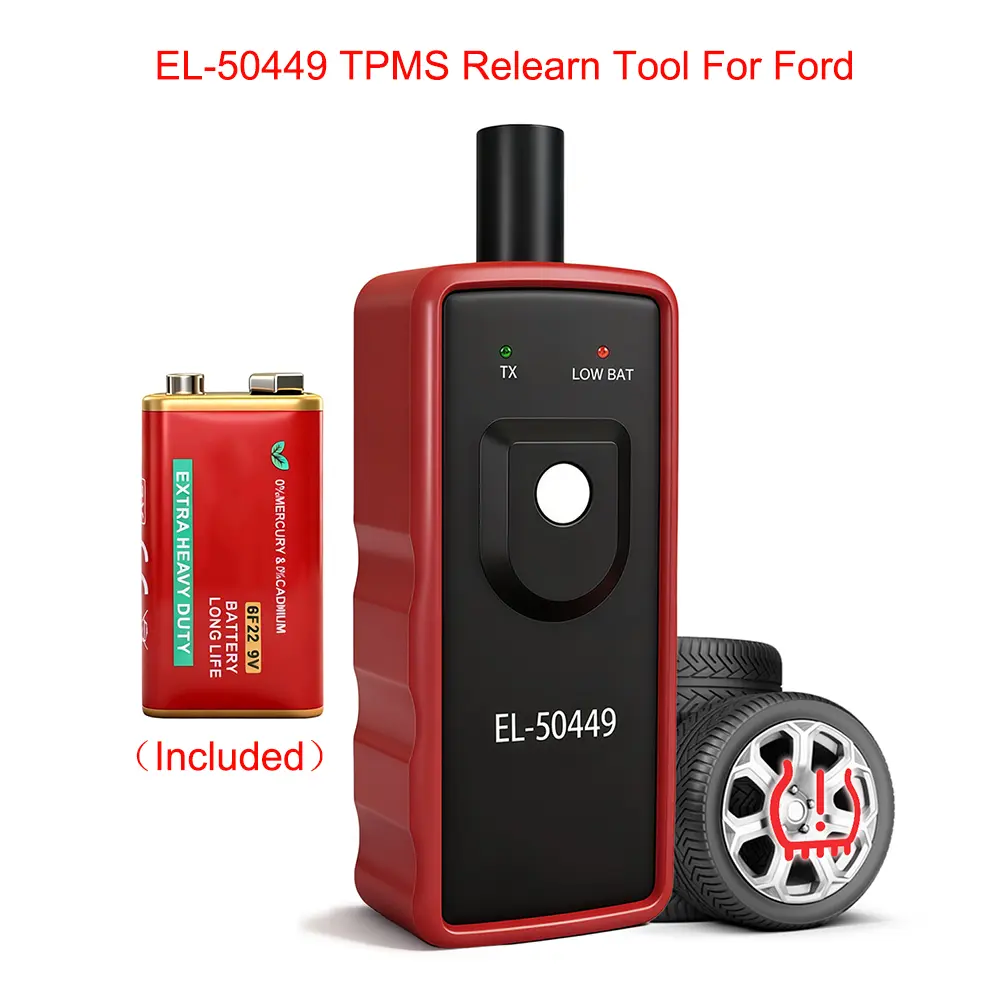 High-Quality EL-50449 OEC-T5 TPMS Reset Tool for Ford, 5-Step Relearn & ABS Tire Sensor Activation, Easy-to-Operate Auto Tire Monitoring System Programmer for Ford F150 F250 w/ 9V Battery