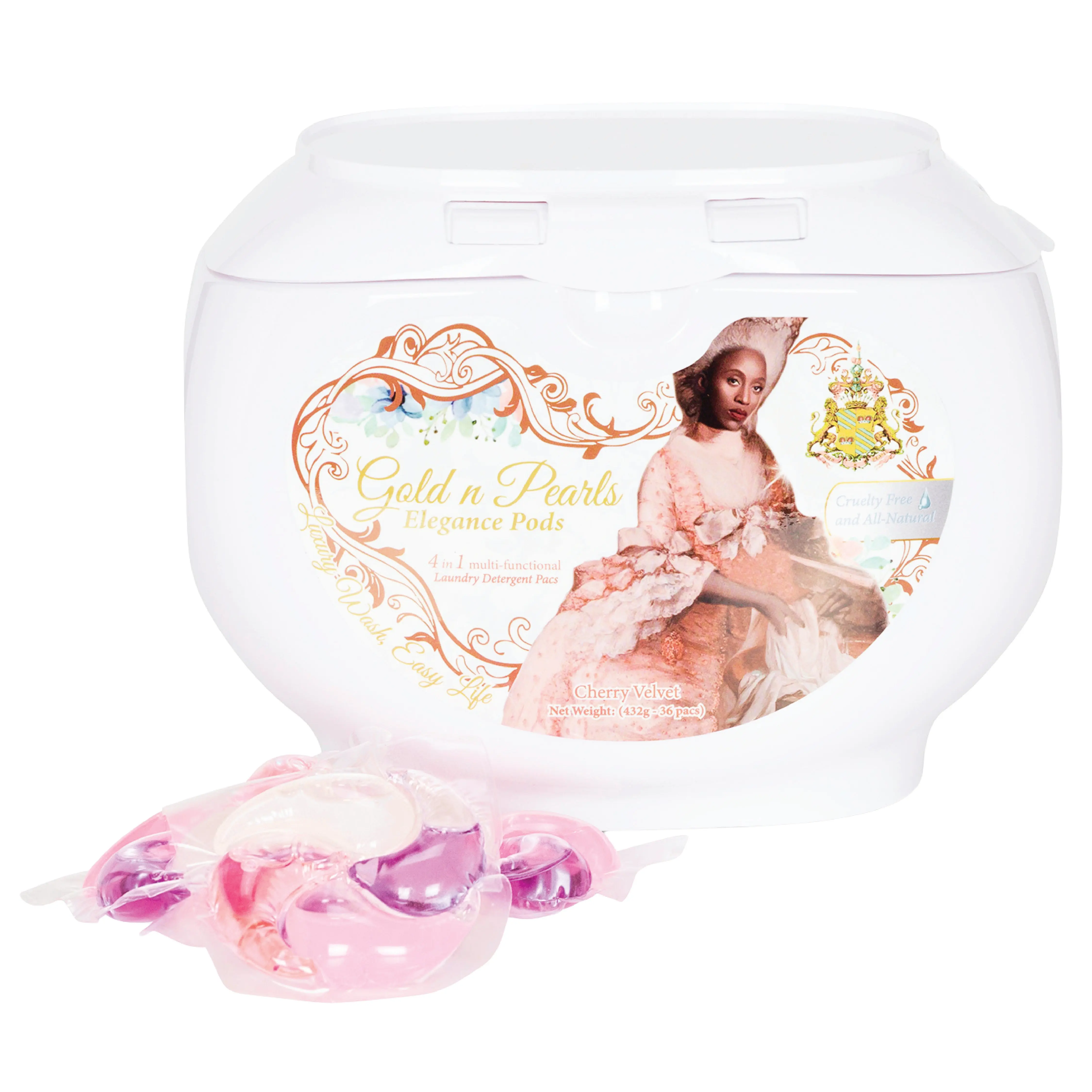 Gold n Pearls 4-in-1 Laundry Detergent Pods - Cherry Velvet (52 Pods)