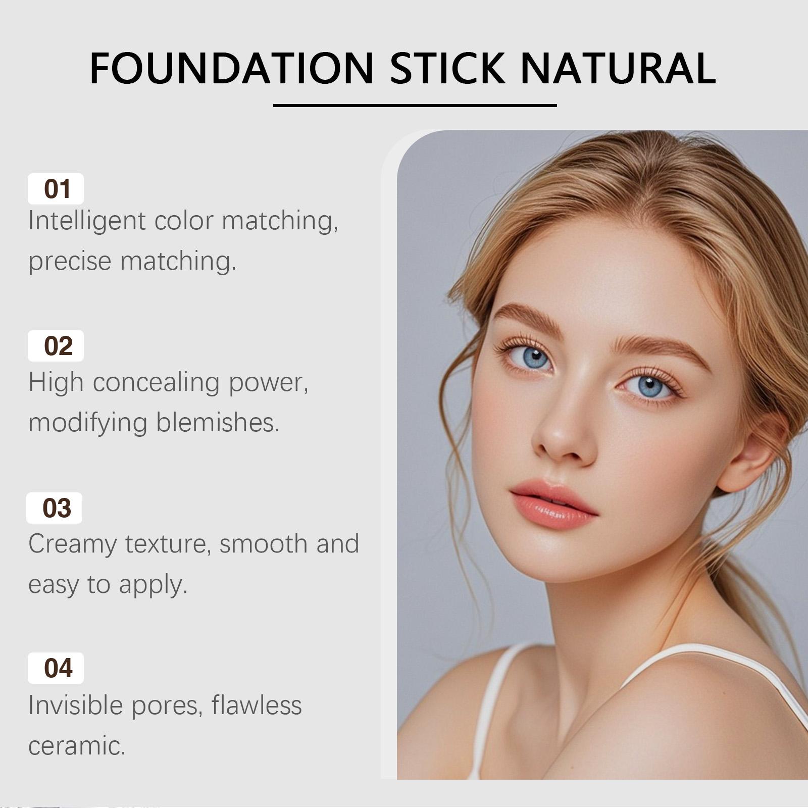 This Two-In-One Color-Changing Foundation Stick Features A Natural Color, A Light Texture, A Matte Finish, And A Clear And Transparent Finish. It Is Suitable For Daily Makeup Use