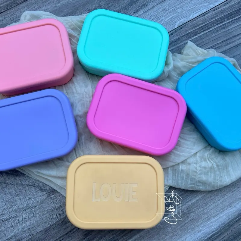 Personalized Silicone Bento Box, lunch box for kids and adults, silicone lunch box