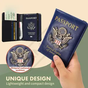 Passport Holder Wallet Travel RFID US Passport Covers Synthesis Leather Protector ID Card Travel Document Protective Certification Card Holder Men Women