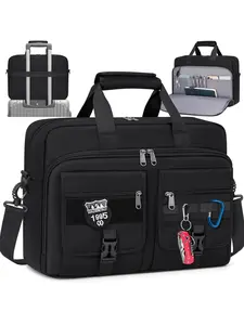 Men's Tactical Laptop Bag 15.6/17.3 Inch Military Briefcase with Molle System, Zipper, Large Capacity Business Travel Messenger Bag