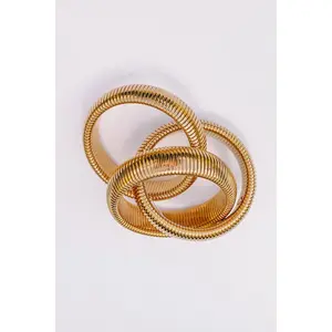 Large Gold Twisted Cobra Bangle Bracelets