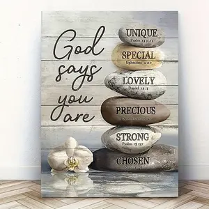 1 Piece Wooden Frame Inspirational Bible Verse Canvas Art - Ready to Hang, Framed, High-Quality Canvas Print, Ascending Bible Quotes, Classic Wall Decoration for Bedroom, Living Room, Bathroom - Perfect Christmas, Birthday, Holiday Gift Hanging Kit