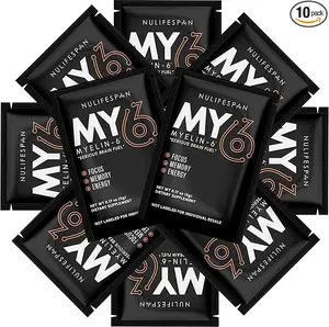 Myelin-6 Drink Mix, Sampler Pack - 10 Single Serve Packs, Focus Supplement & Brain Wellness with AlphaSize, Memory and Cognitive Function Support, Orange Tangerine Flavor, Gluten-Free, Non-GMO