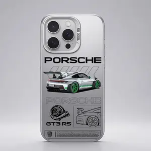 Porsche 911 RS pattern Aesthetic Pattern IMD Casing For iphone 17 16 15 14 13 12 11 X XS PRO MAX SAMSUNG GALAXY S21 S22 S23 S24 S25 S26 FE ULTRA PLUS Gradient Hard TPU PET PC Black Silver Gift Shockproof Luxury Protector Phone Cases Cover