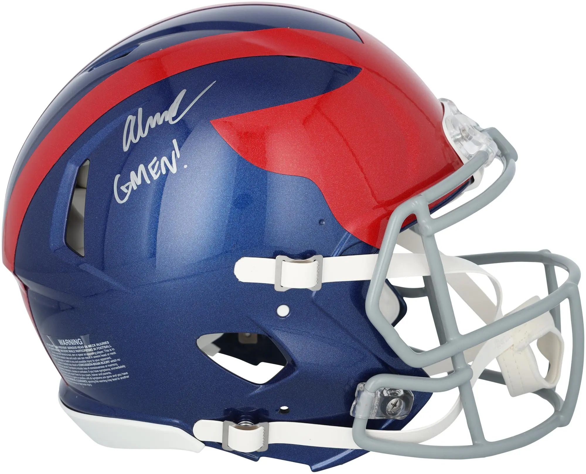 Abdul Carter New York Giants Autographed Riddell 2024 Alternate Speed Authentic Helmet with "GMENNNN!" Inscription - Fanatics Authentic Certified