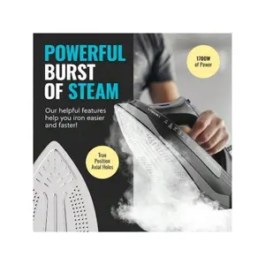 1700W Steam Iron with Self-Cleaning Nonstick Stainless Steel Soleplate| Auto Shutoff & Anti-Drip Technology – Professional-Grade Clothes Iron for Wrinkle-Free Results (Model 56543)