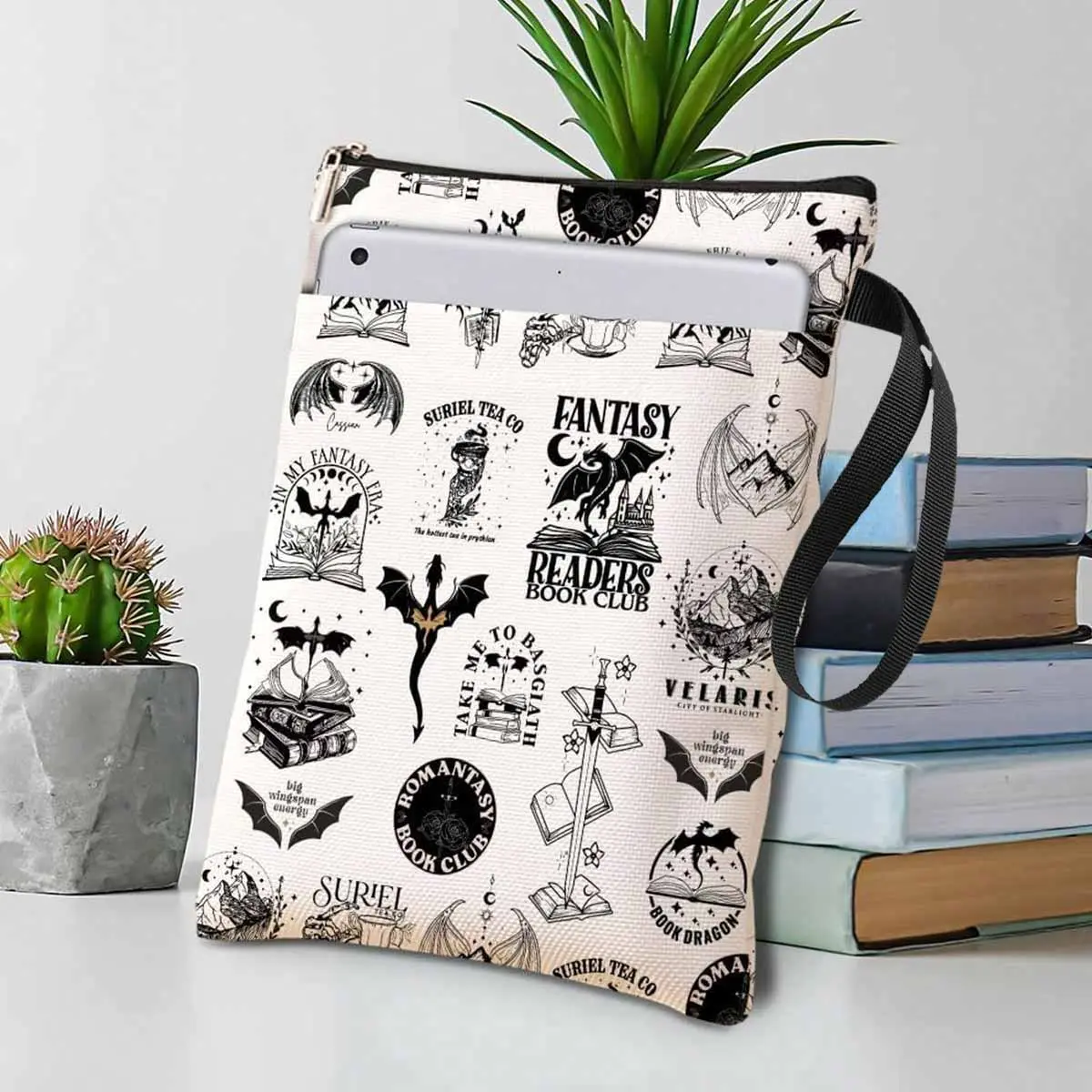 Book Storage Bag with Zipper, 1 Count Tablet Bag, Portable Paper Storage Pouch for Home Office School, Portable Storage Bags, Zipper Pouches