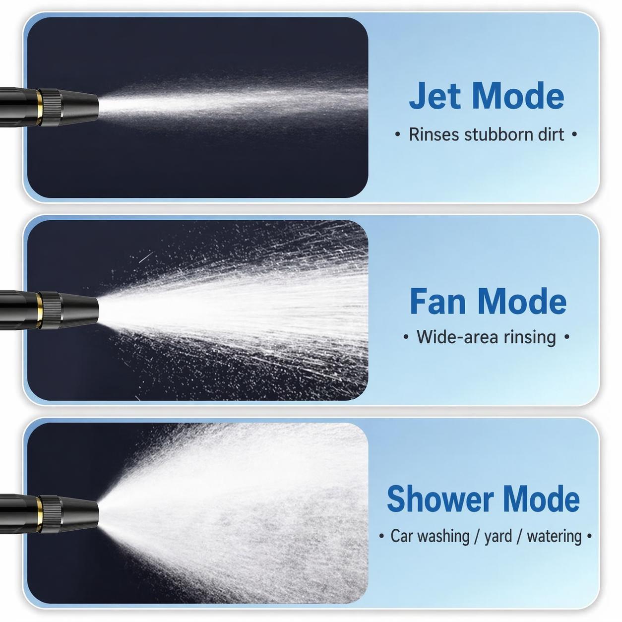 Car Wash Water Garden Hose Sprayer,Metal Heavy Duty High Pressure Water Hose Anti-Leakage Hose Nozzle with 3 Adjustable Spray Modes for Garden Watering & Car Pet Washing Rinsing Floor Car Wash Water Garden Hose Sprayer,Metal Heavy Duty High Pressure Water Hose Anti-Leakage Hose Nozzle with 3 Adjustable Spray Modes for Garden Watering & Car Pet Washing Rinsing Floor
