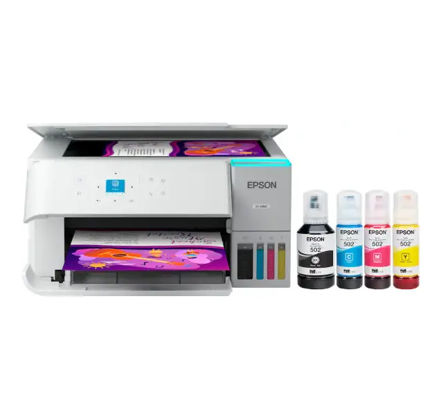 Epson ET-2980 EcoTank Wireless All-in-One Color Printer, White, Supertank Inkjet Printer, Home Office Printer, Wireless Ink Tank Machine, Epson Printer