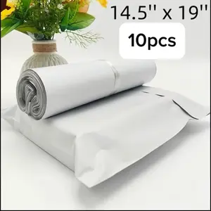 14.5x19” White Poly Mailers (PE) – Self-Adhesive Seal, Waterproof & Tear-Resistant Shipping Envelopes for Wedding Invitations, Gifts, Documents, Birthdays, Anniversaries & More