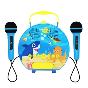 Karaoke Machine for kids, Portable Bluetooth Karaoke Speaker with 2 Microphones Birthday Gifts for Girls Boys Family Home Party