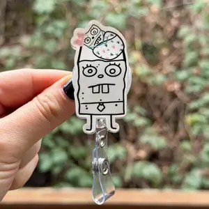 Cartoon Doodle NICU Baby Badge Reel
