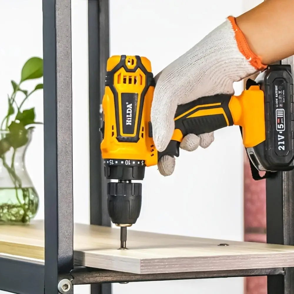 1 Set Lithium Electric Drill & Screwdriver Set for Summer Gift, Impact Lithium Electric Drill Tool Set for Tool Box, Cordless Drill Driver, Electric S