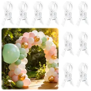 Large Balloon Arch Clips Set, Plastic Transparent Background Board Spring Clamps, 3.5 Inch Ballon Arch Kit for Birthday Decor