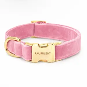 Paupulent Rosé Velvet Luxury Dog Collar