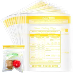 12 Pcs Microwave Steam Bags for Cooking Reusable Zipper Steam Vegetable Bag Frozen Food Heating Bags for Faster Vegetables Seafood and Meat, 7.1 X 7.9 Inches