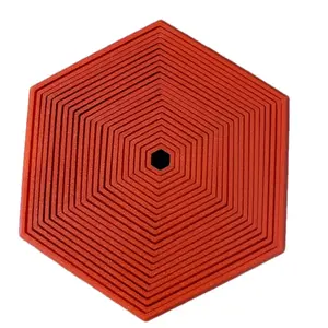 Hexagon Fidget Toy - Red Geometric Design with Circular Center, Ideal for Stress Relief and Mindfulness Activities