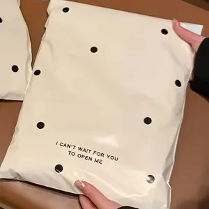 Dot Pattern Courier Bag, 10pcs/set Waterproof Thick Plastic Storage Bag, Gift Wrapping Bag for Clothes, Books, Cosmetics, Clothing, Shoes, Organiser