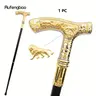 Golden White Lion Luxury Pattern Walking Stick Party Fashion Elegant Walking Stick Decorative Cospaly Cane Knob Crosier 89cm Hiking Stick Hiking Pole