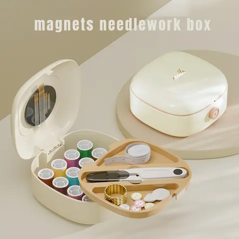 64 Pcs Sewing Kit for Adults Box,Multi-Purpose Stainless Steel Needle Manual Sewing Suppliers Accessories,Magnetic Force Sewing Needles and Thread Kit,Suitable for DIY Crafting at Home for Travelers
