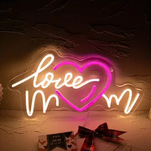 USB Powered Neon Sign, Love Mom Neon Sign with Dimmer Switch, LED Wall Decor for Bedroom, Living Room, Patio, or Study, Indoor Party & Gift Decoration