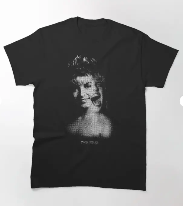 Women's Vintage Twin Peaks Graphic Short-Sleeve T-Shirt - Retro TV Series Knit Cargo Tee, 90s Nostalgia Smooth Fabric Streetwear Top, Shortsleeve
