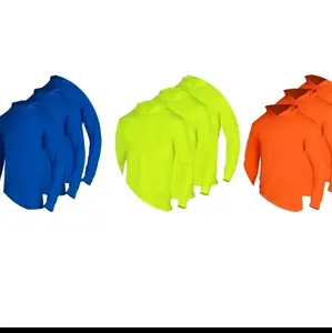 3 SHIRT PACK Hi Vis Long Sleeve Safety Shirt With Hoodie, Quick Dry Polyester Birdeye mesh / Ultra lightweight hoodie shirt Reflective Thin Pullover Long sleeves (3 SHIRTS PER ORDER)