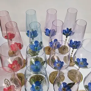 Gilded Flower Collection Hand-painted glassware Wineglass sets Kitchenware