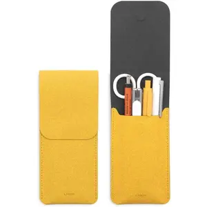 Leather Pencil Pouch, Pen Bag for Three Fountain, Ballpoint & Rollerball Pens, Small Pencil Case, Travel Bags Organizer