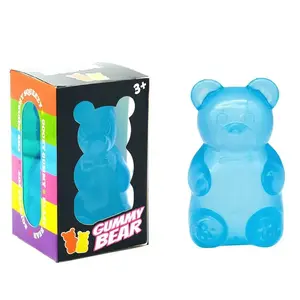 1/4 Counts Gummy Bear Sensory Fidget Toys with Jelly-Like Filling, Squeeze Stress Relief Toys, Birthday Gifts, Gift Bag Stuffers