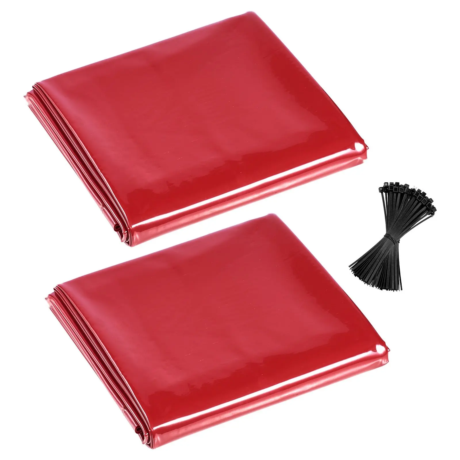 2PCS Welding Curtains, 6 X 8FT Welding Screen Curtain, Flame-Resistant Vinyl Safety Protective Screen With 6-Level UV Protection & Hanging Holes, Portable For Workshop/Industrial Use, Red