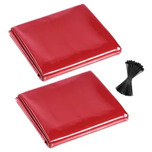 2PCS Welding Curtains, 6 X 8FT Welding Screen Curtain, Flame-Resistant Vinyl Safety Protective Screen With 6-Level UV Protection & Hanging Holes, Portable For Workshop/Industrial Use, Red