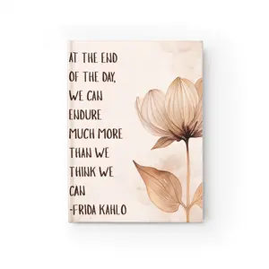 Frida Kahlo Quote Floral Ruled Notebook, 5" x 7" Office Stationery Journal with 128 Lined Pages (64 Sheets) for Bedside Table Morning Pages